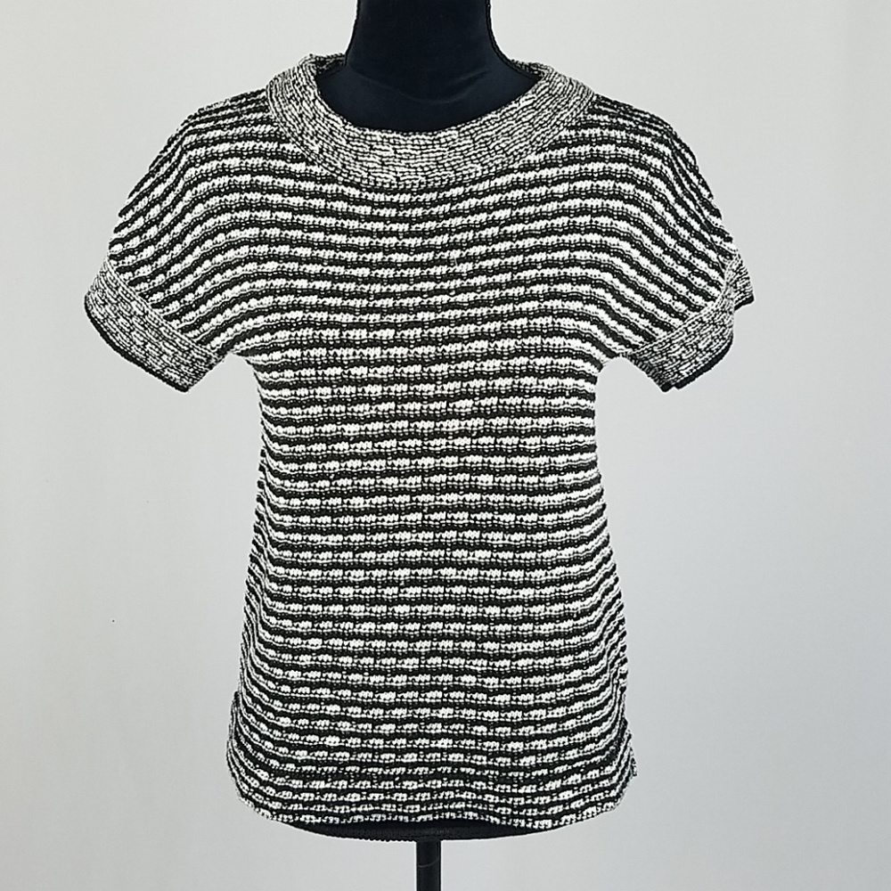 Anthropologie Field & Flower women S striped‎ pullover short sleeve sweater